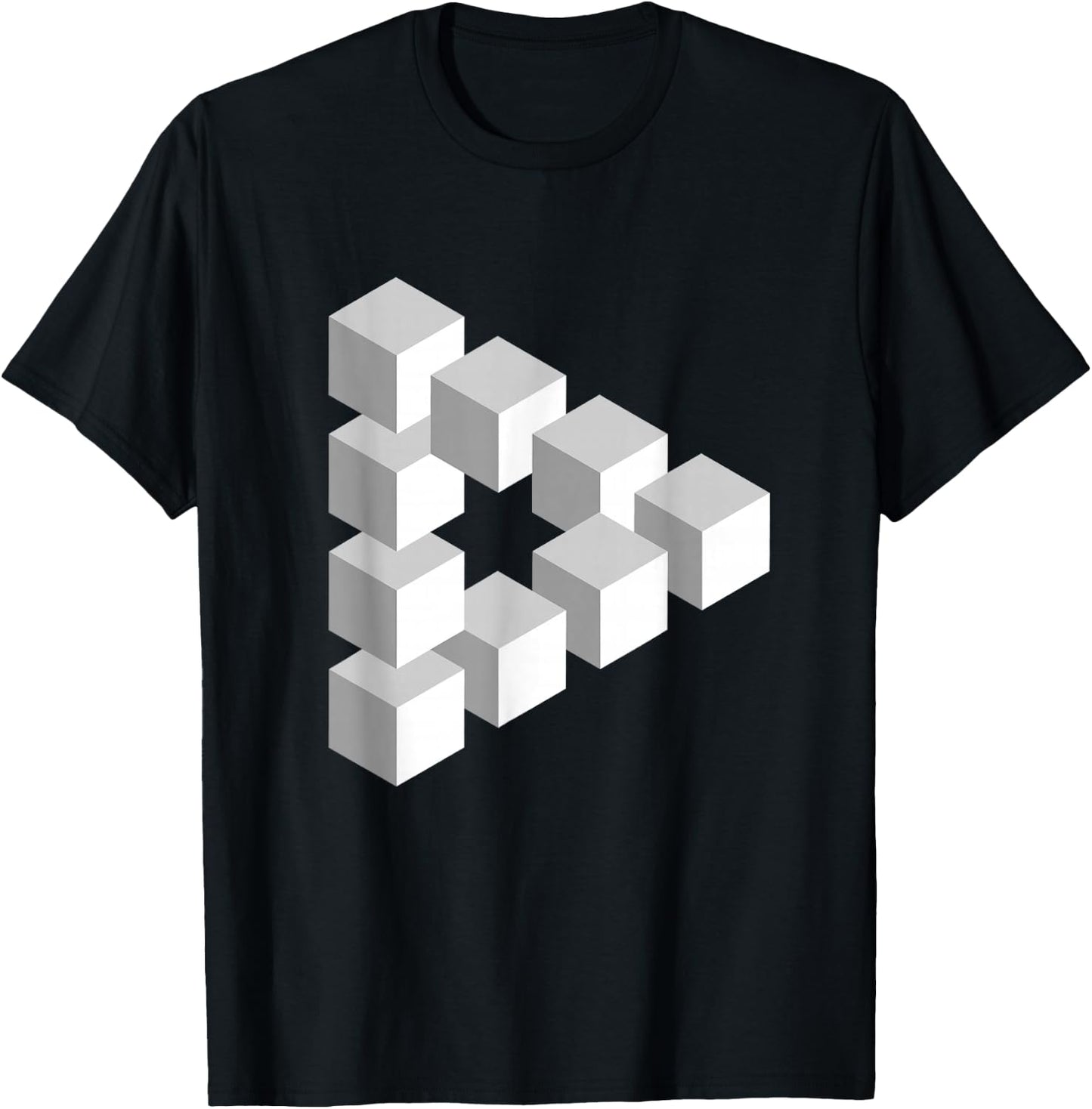 Optical Illusion Penrose Triangle T-Shirt - T-Shirt | Black