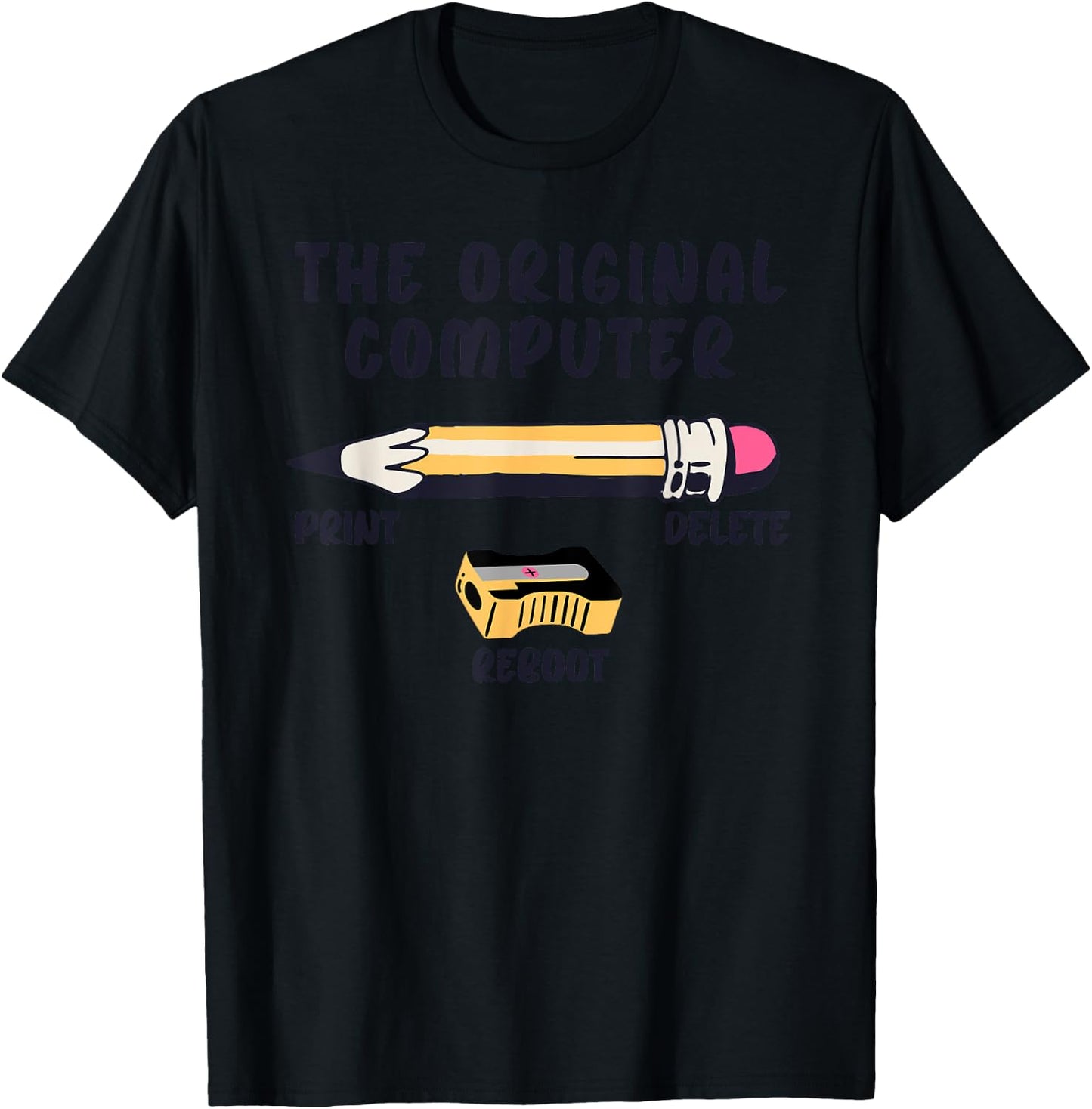 The Original Computer Sarcastic Funny IT Tech Print Delete T-Shirt - T-Shirt | Black