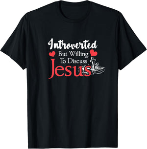 Introverted But Willing To Discuss Jesus Introvert vintage T-Shirt - T-Shirt | Black