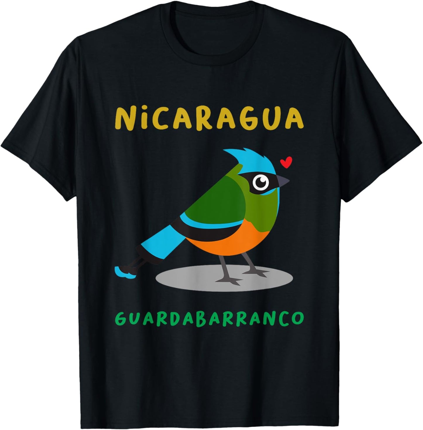 Nicaragua Guardabarranco Colorful national bird shirt T-Shirt - T-Shirt | Black