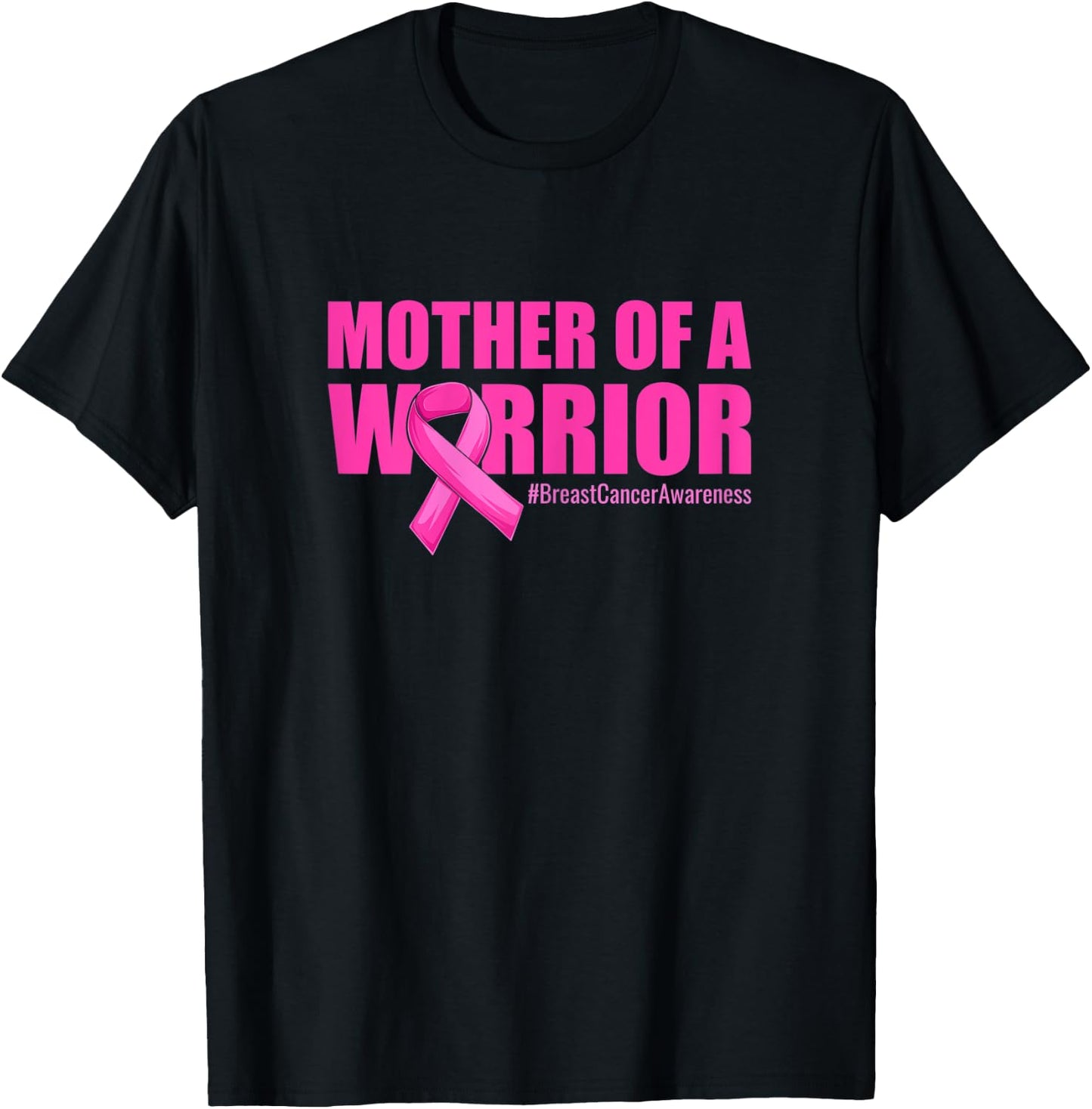 Mother of a Warrior Daughter Breast Cancer Awareness Ribbon T-Shirt - T-Shirt | Black