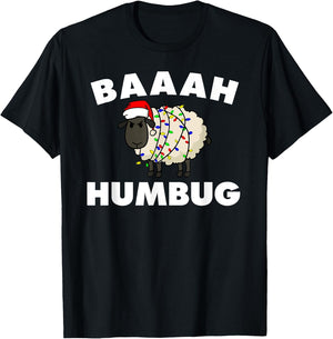 Baaah Humbug Anti-Christmas Sheep shirt funny sheep T-Shirt - T-Shirt | Black