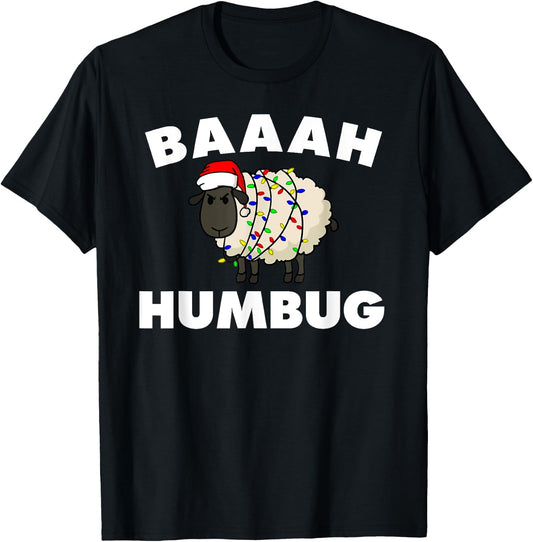 Baaah Humbug Anti-Christmas Sheep shirt funny sheep T-Shirt - T-Shirt | Black