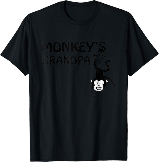 Monkey's Grandpa Grandfather Monkey T-Shirt - T-Shirt | Black
