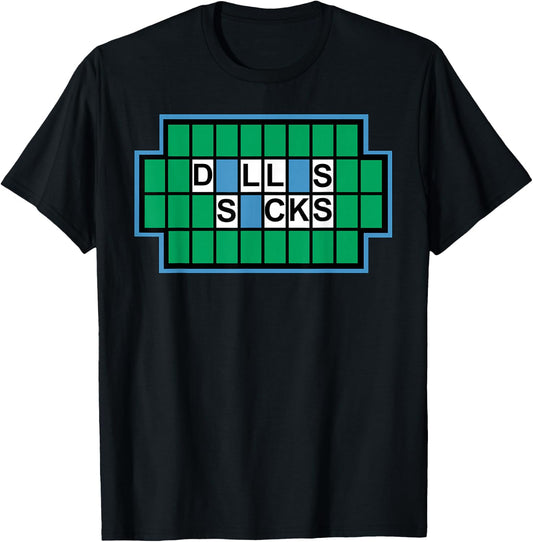 Miftees Dallas Sucks - I Hate Dallas Shirt - Men's Black Cotton Polyester Blend Classic Fit Short Sleeve - Small T-Shirt - T-Shirt | Black