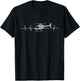 Cool Pulse Line Aircraft Rotorcraft Lover Outfit Black Men's Modern Helicopter EKG Pilots And Aviation Gift T-Shirt - T-Shirt | Black