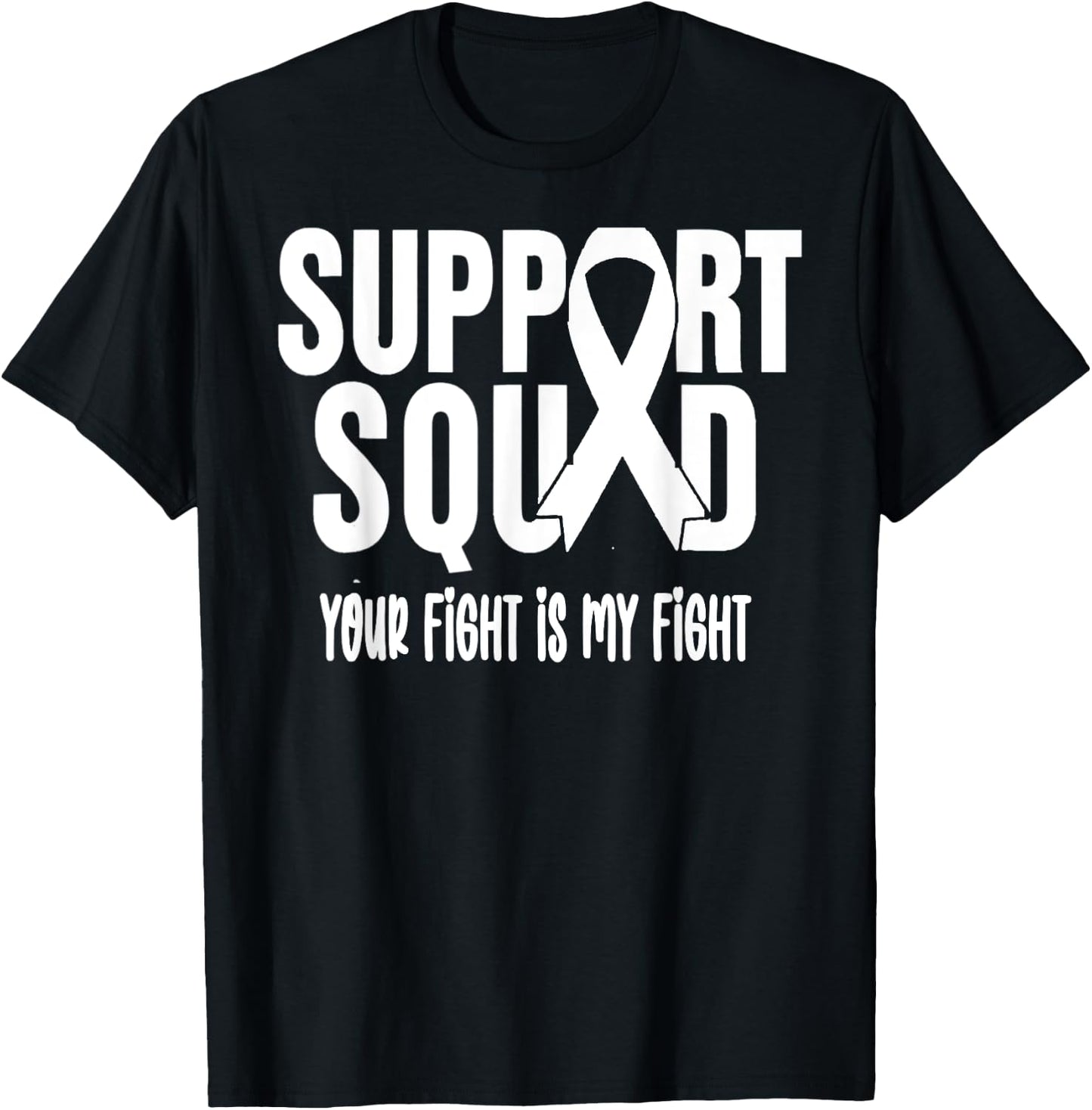 Lung Cancer Support Squad Lung Cancer Awareness T-Shirt - T-Shirt | Black