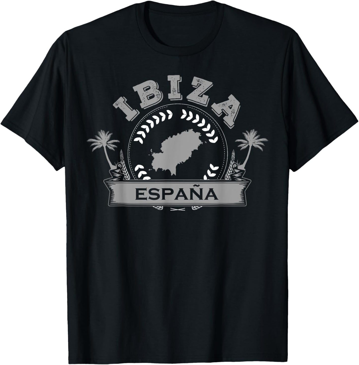 Ibiza Espana Beach Palm Tree Party Destination Gift T-Shirt - T-Shirt | Black