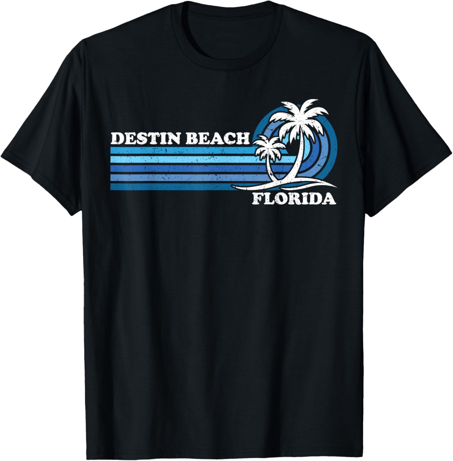 Retro Vintage Family Vacation Florida Destin Beach T-Shirt - T-Shirt | Black