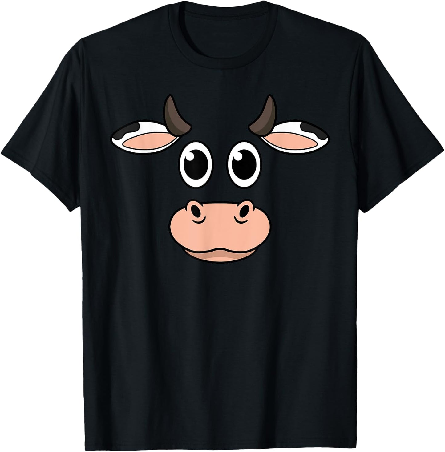Cow Head Halloween Costume Farm Animal Farmer Farming Cattle T-Shirt - T-Shirt | Black