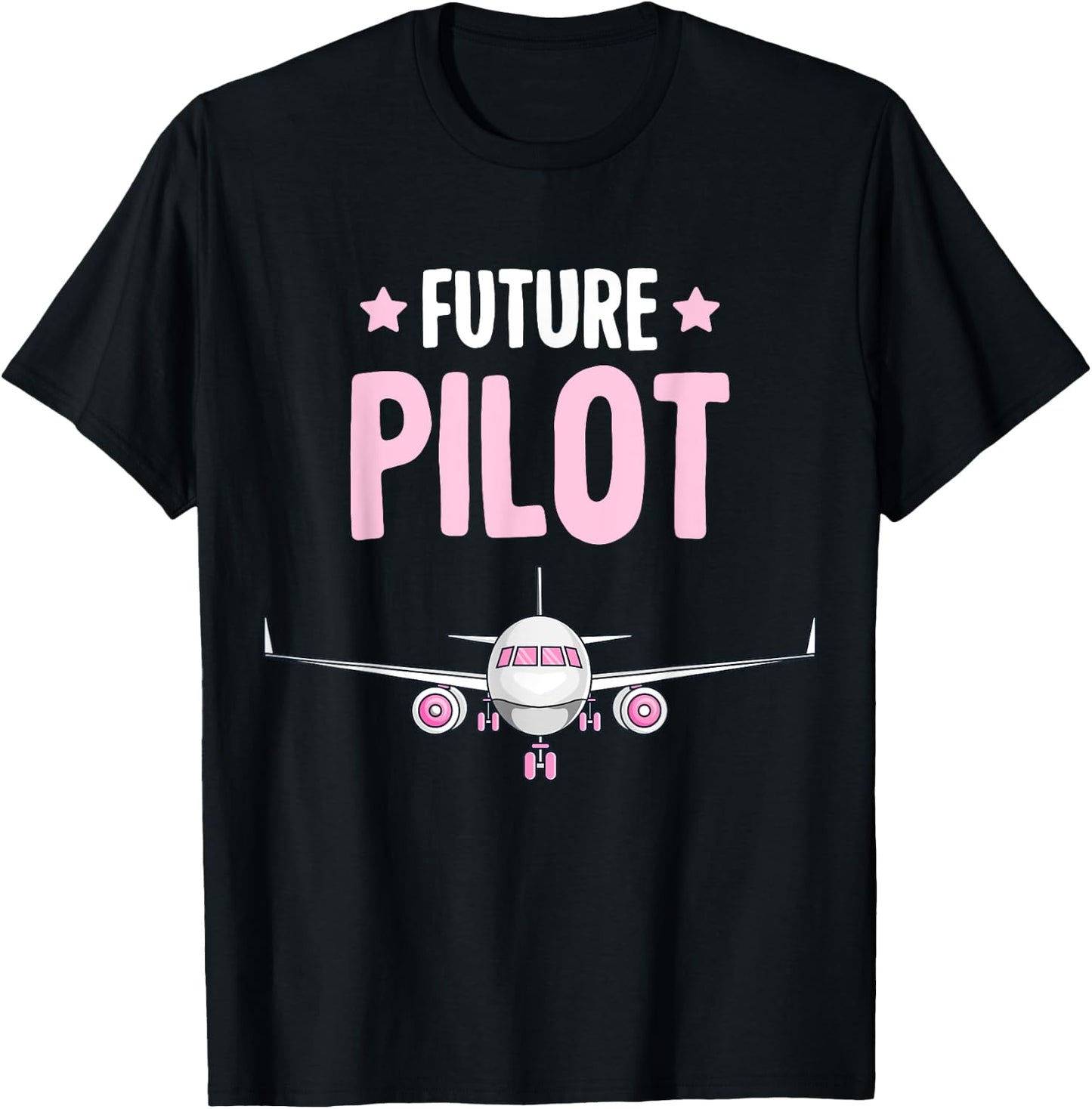 Future Pilot Airplane Plane Girls Kids T-Shirt - T-Shirt | Black