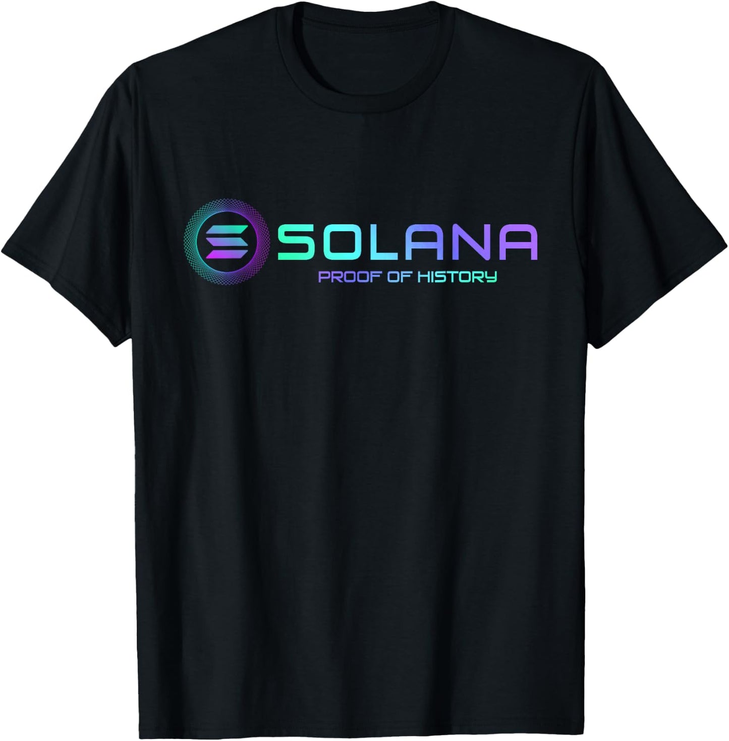 Colorful Solana SOL Crypto Blockchain Logo Proof Of History T-Shirt - T-Shirt | Black