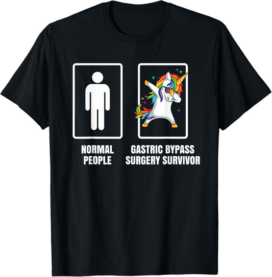 Dabbing Unicorn Gastric Bypass Surgery Survivor Recovery T-Shirt - T-Shirt | Black