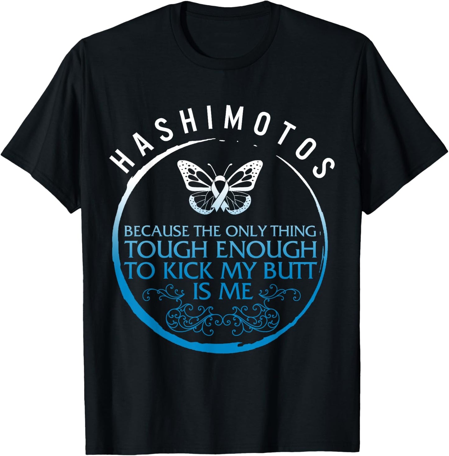 Hashimoto's Disease Awareness Tough Thyroid Disease Warrior T-Shirt - T-Shirt | Black