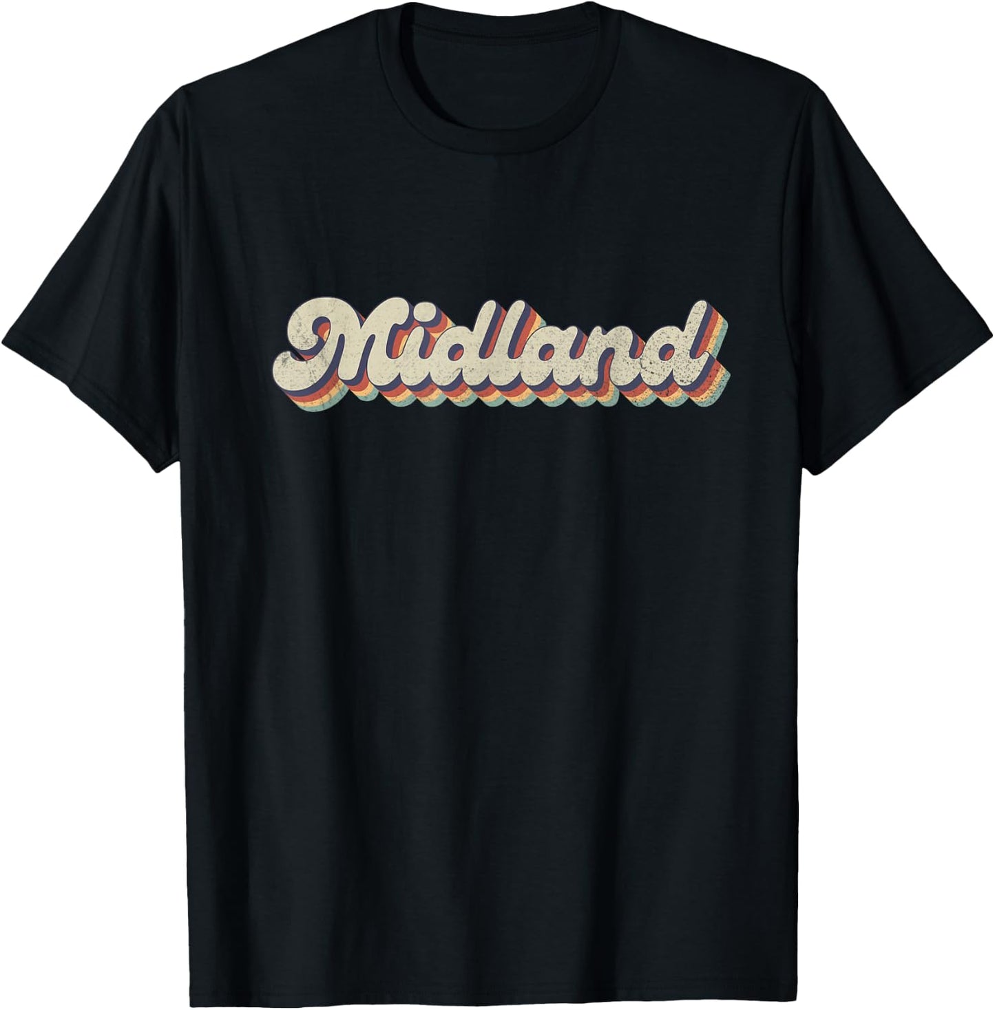 70's 80's USA City - Vintage Midland T-Shirt - T-Shirt | Black