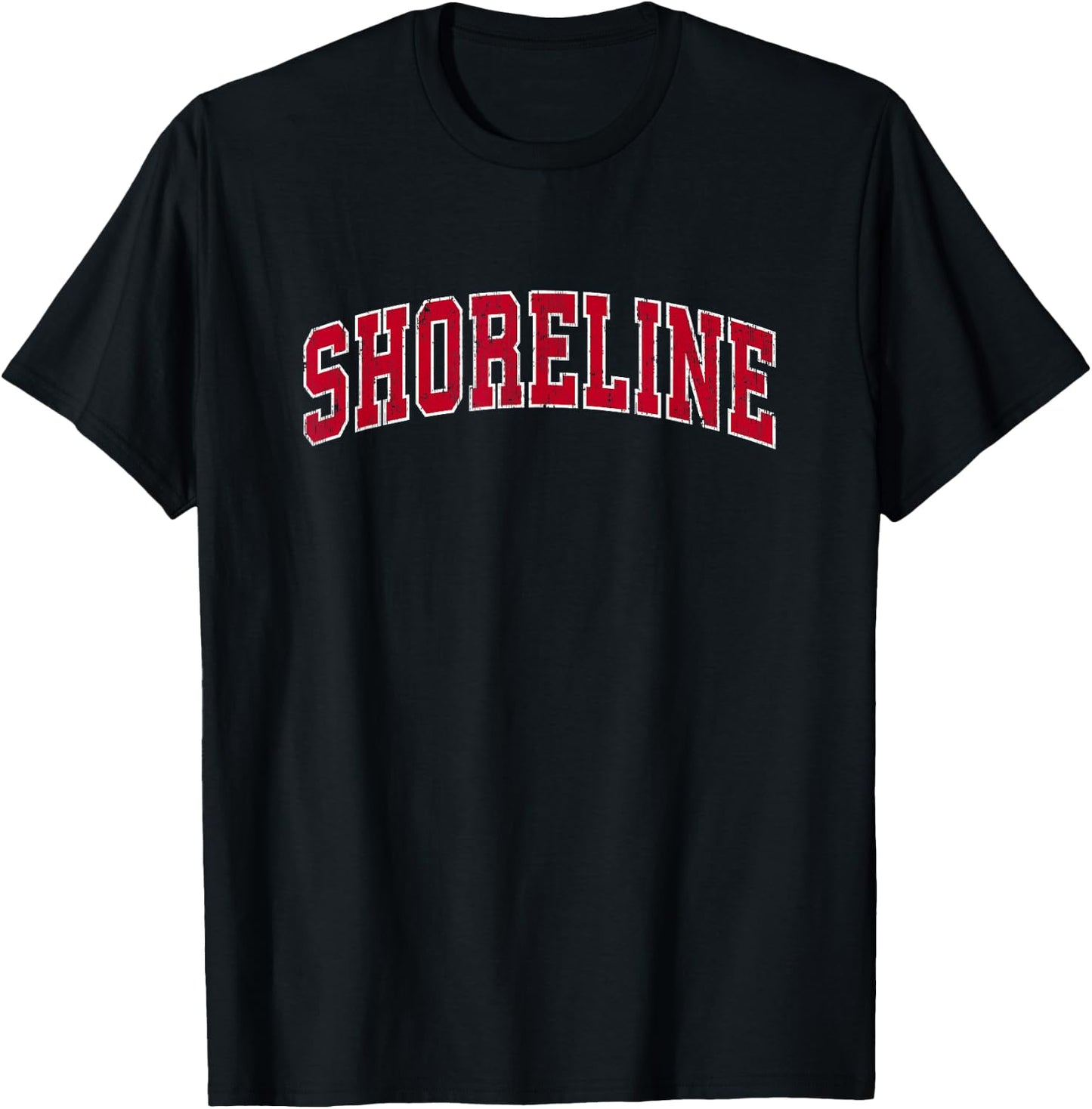 Shoreline Washington WA Vintage Sports Design Red Design T-Shirt - T-Shirt | Black