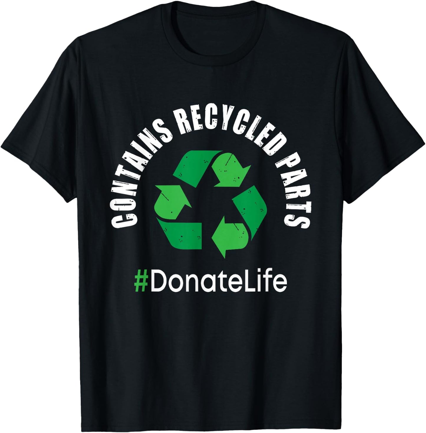 Contains Recycled Parts - Organ Transplant Kidney Liver Small T-Shirt - T-Shirt | Black