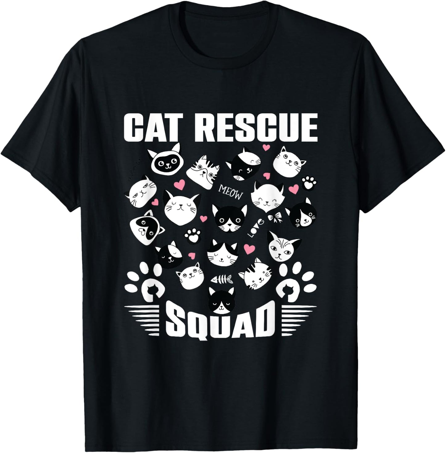 Cat Rescue Squad Animal Rescue Cat Rescue Animals Be Hero T-Shirt - T-Shirt | Black
