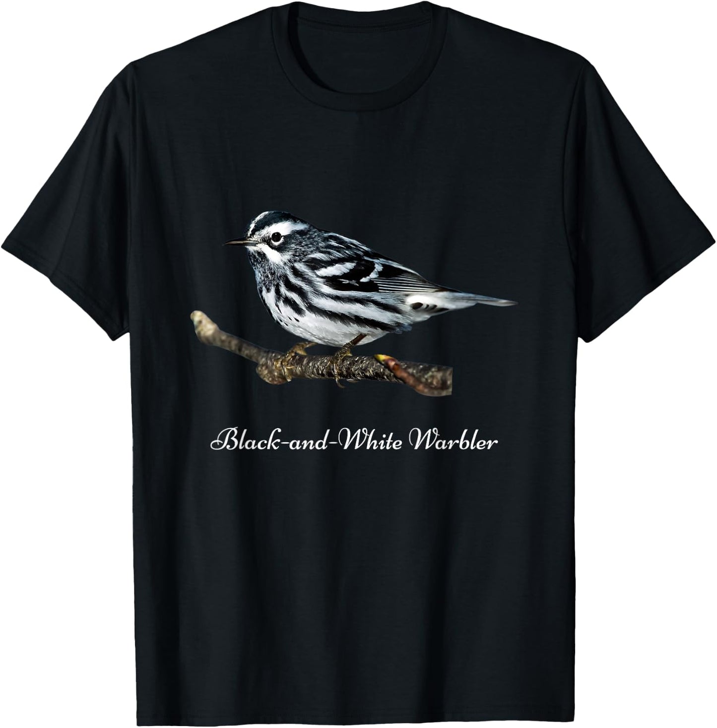 Bird Black-and-White Warbler Ornithology T-Shirt - T-Shirt | Black