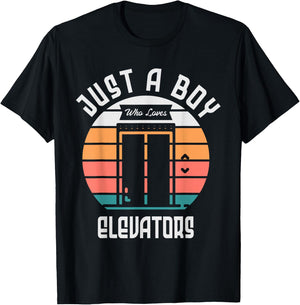 Just a boy who loves elevators Elevator mechanics Elevator T-Shirt - T-Shirt | Black