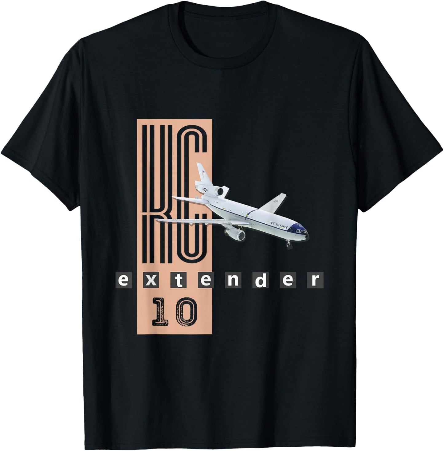 Classic Blue & White KC-10 T-Shirt - T-Shirt | Black