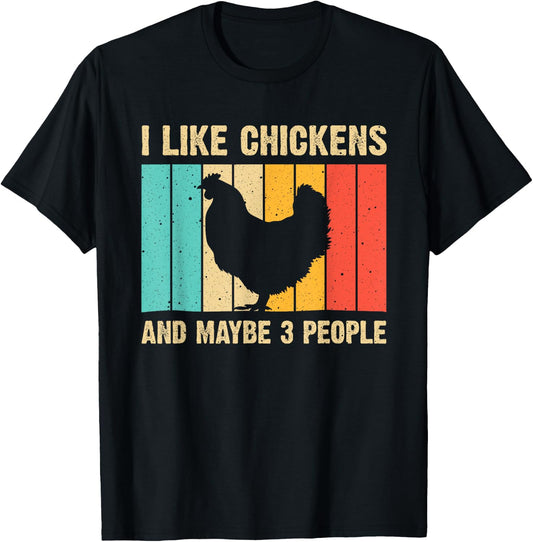 Funny Chicken Design Chicken Lover Men Women Farmers Life T-Shirt - T-Shirt | Black