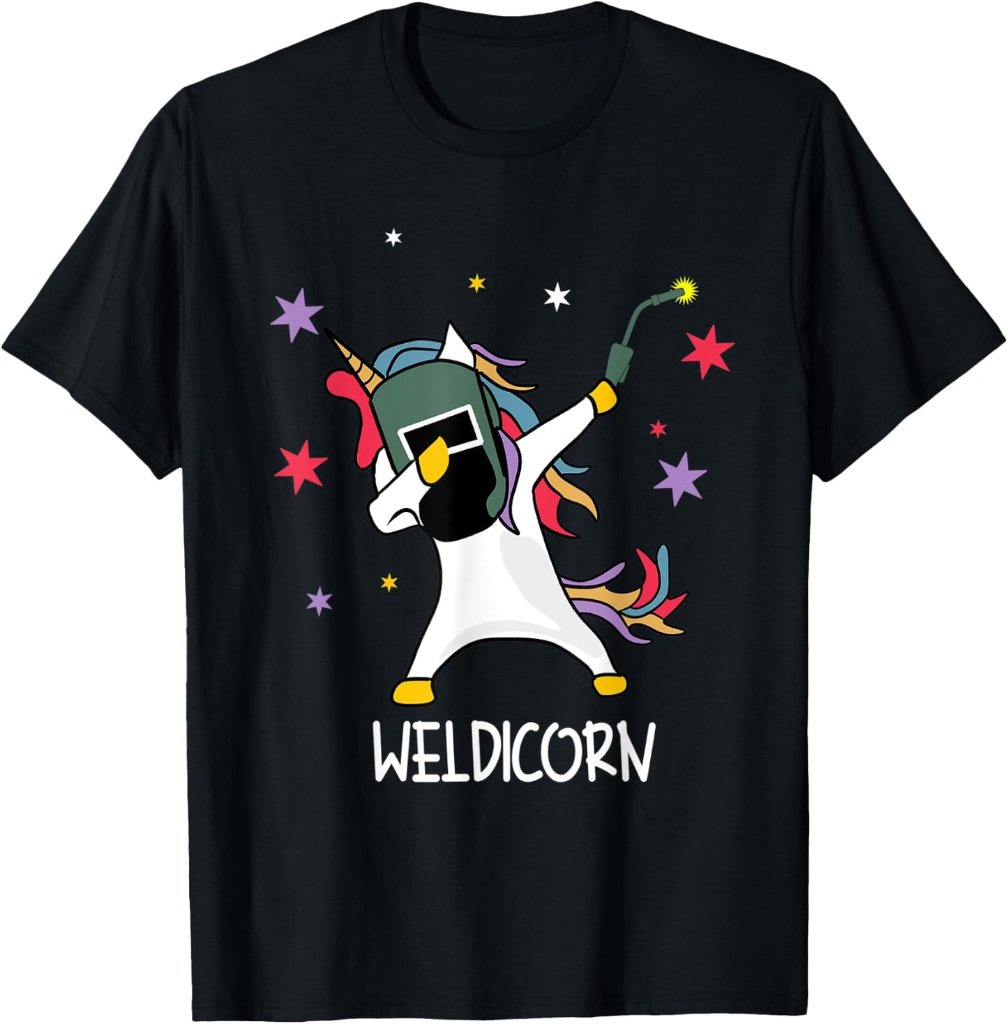 Weldicorn Welding Unicorn Dubbing | Funny Welder T-Shirt - T-Shirt | Black
