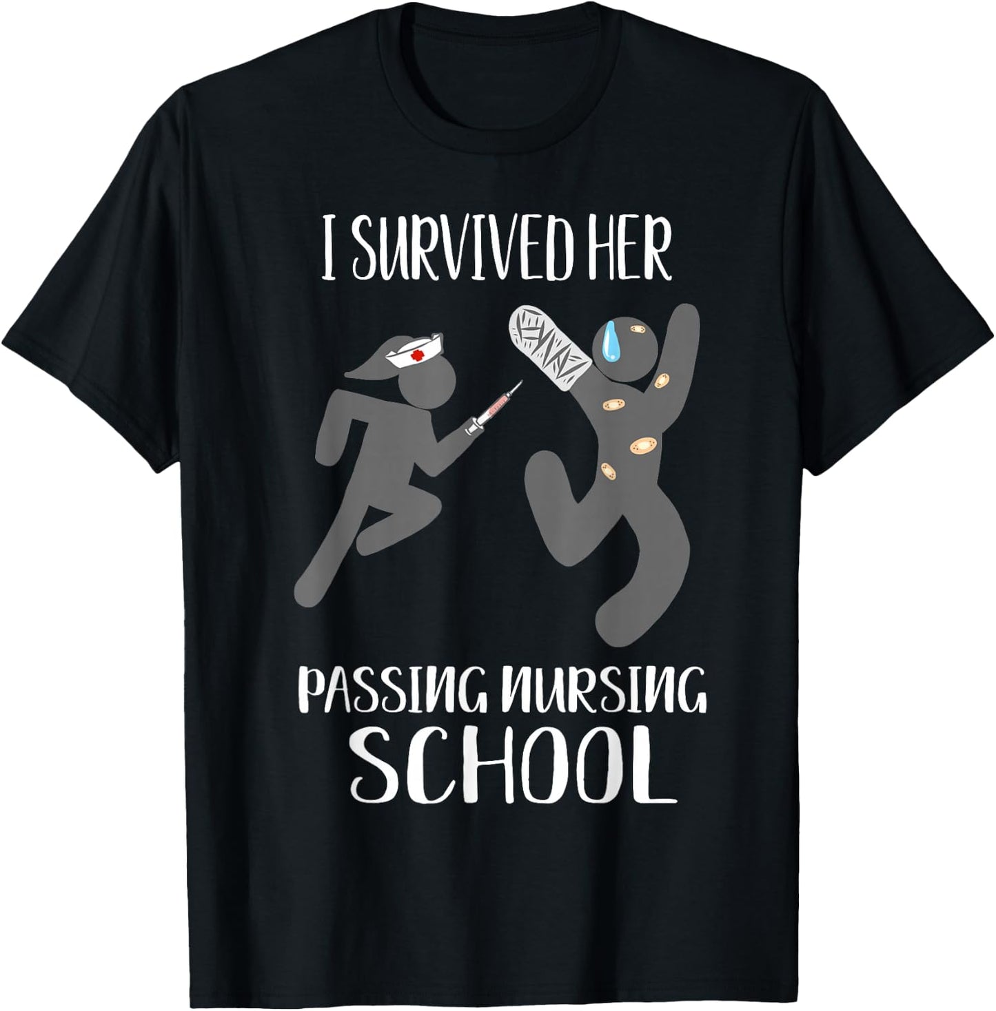 I Survived Her Passing Nursing School Boyfriend Men T-Shirt - T-Shirt | Black