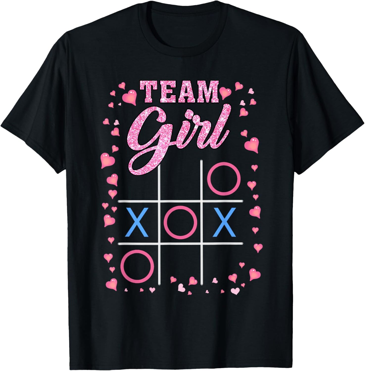 Fun Gender Reveal Baby Shower Party Team Girl Men Women Kids T-Shirt - T-Shirt | Black