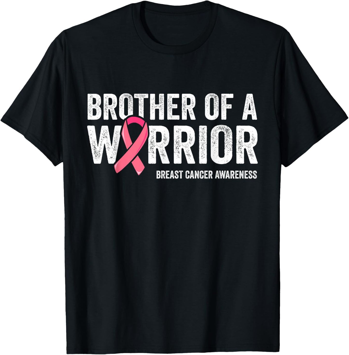 Brother Of A Warrior Shirt, Brother Breast Cancer Brother T-Shirt - T-Shirt | Black