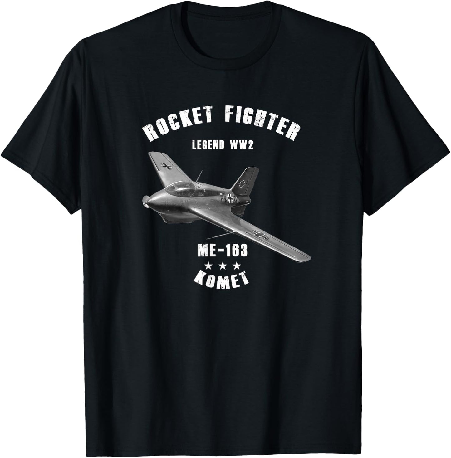 Messerschmitt Me 163 Komet WW2 Rocket Fighter T-Shirt - T-Shirt | Black