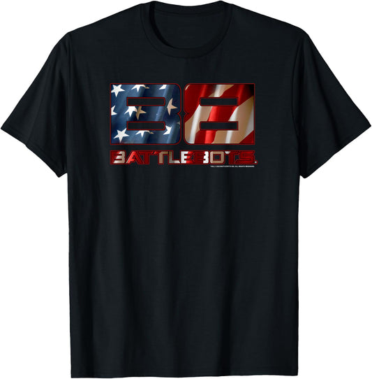 BattleBots Logo American Flag Fill Small T-Shirt - T-Shirt | Black
