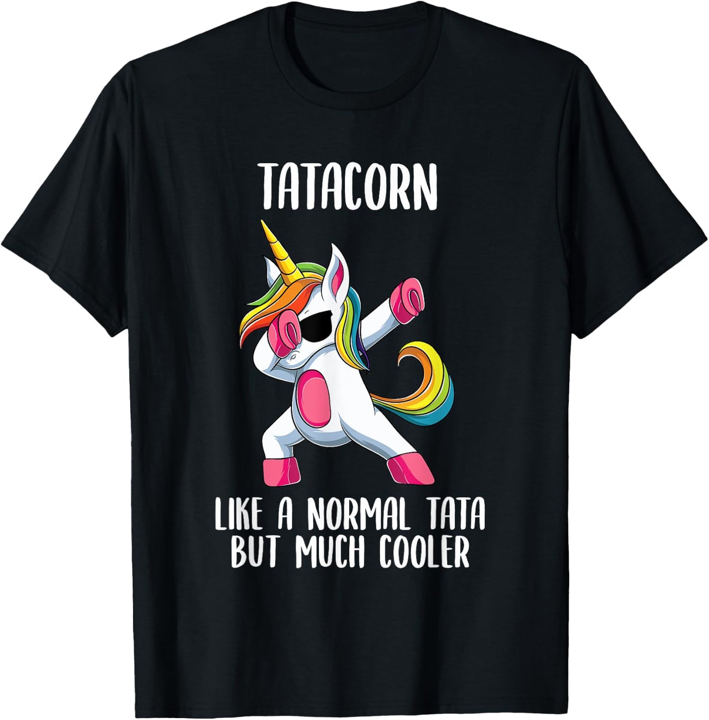 Unicorn Indian Tata Girl Birthday Party Apparel TataCorn T-Shirt - T-Shirt | Black