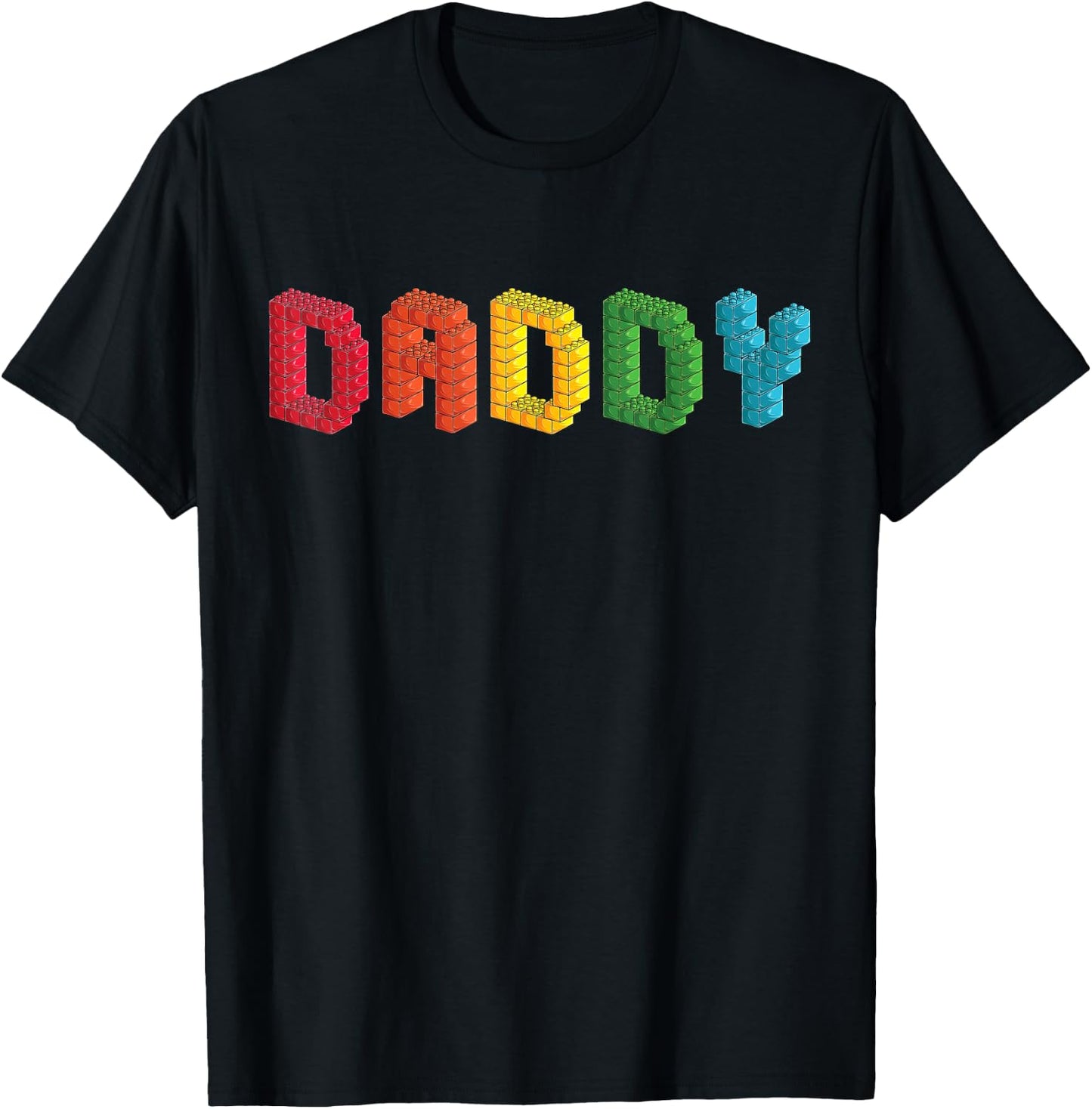 Daddy Master Builder Building Bricks Blocks Family Set T-Shirt - T-Shirt | Black