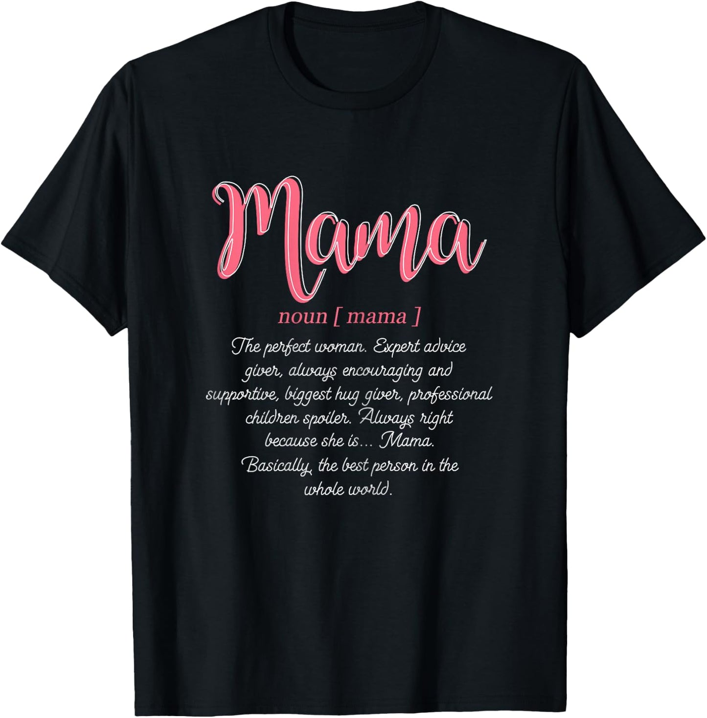 Mama Definition Funny Mom Christmas Mother's Day T-Shirt - T-Shirt | Black