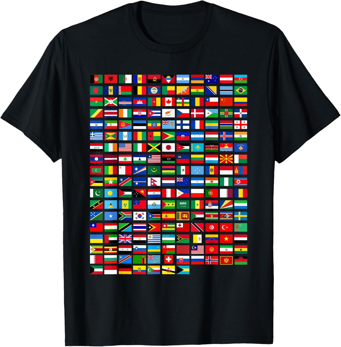 Flags of the Countries of the World Graphic Cool Designs T-Shirt - T-Shirt | Black