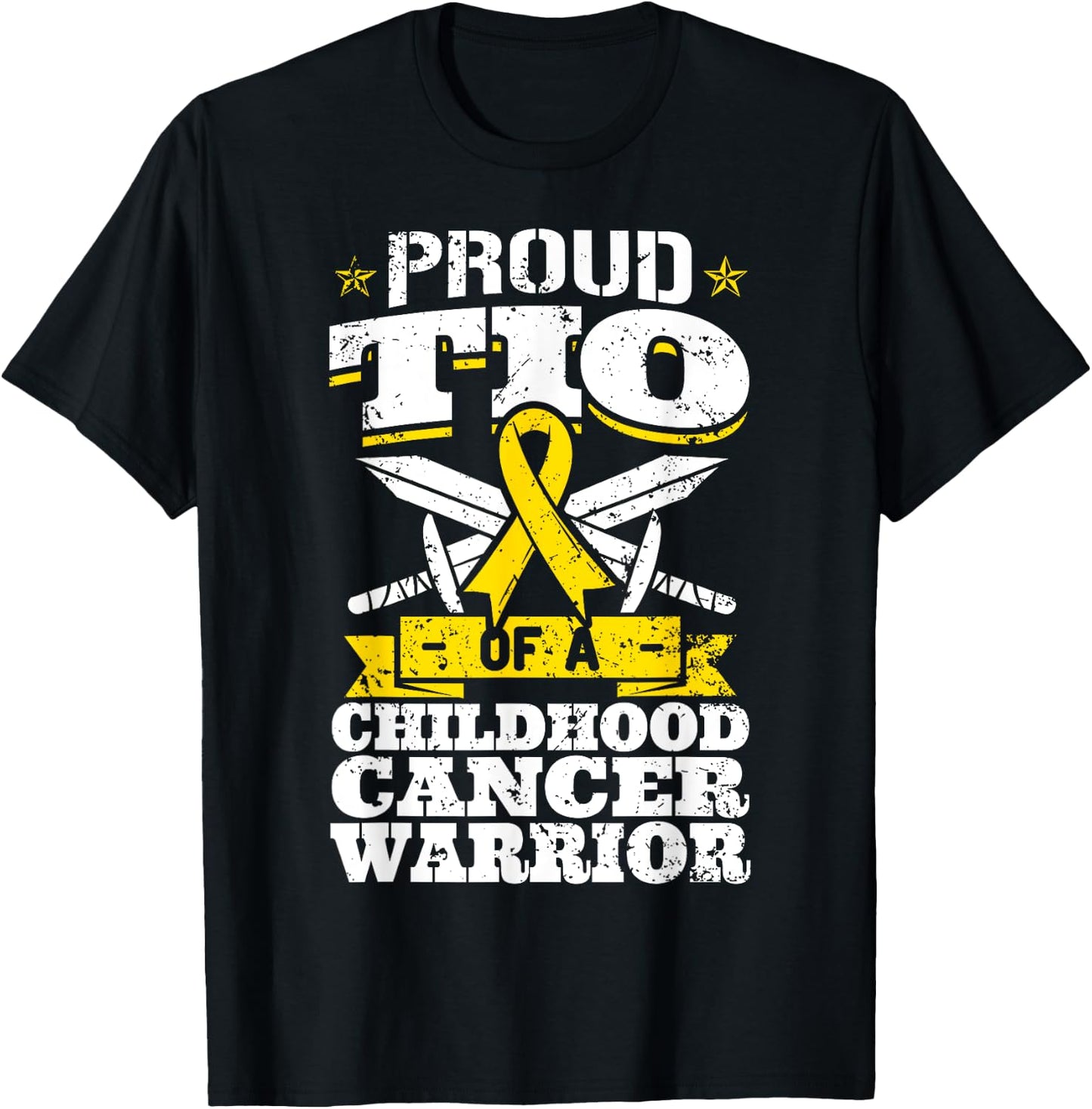 Prou Tio Of A Childhood Cancer Warrior Awareness Uncle T-Shirt - T-Shirt | Black