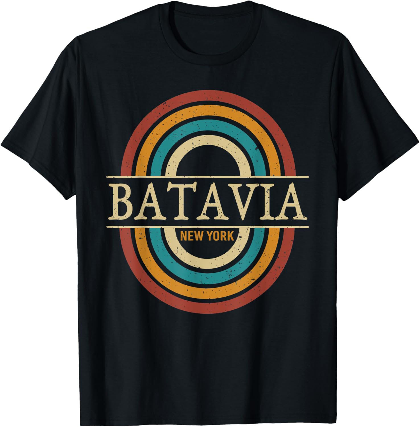 Vintage Retro Batavia NY New York Souvenir Men Women T-Shirt - T-Shirt | Black