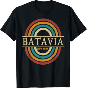 Vintage Retro Batavia NY New York Souvenir Men Women T-Shirt - T-Shirt | Black