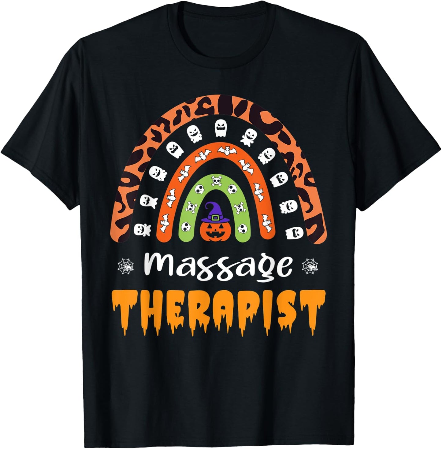 Massage Therapist Leopard Rainbow Halloween Costume T-Shirt - T-Shirt | Black