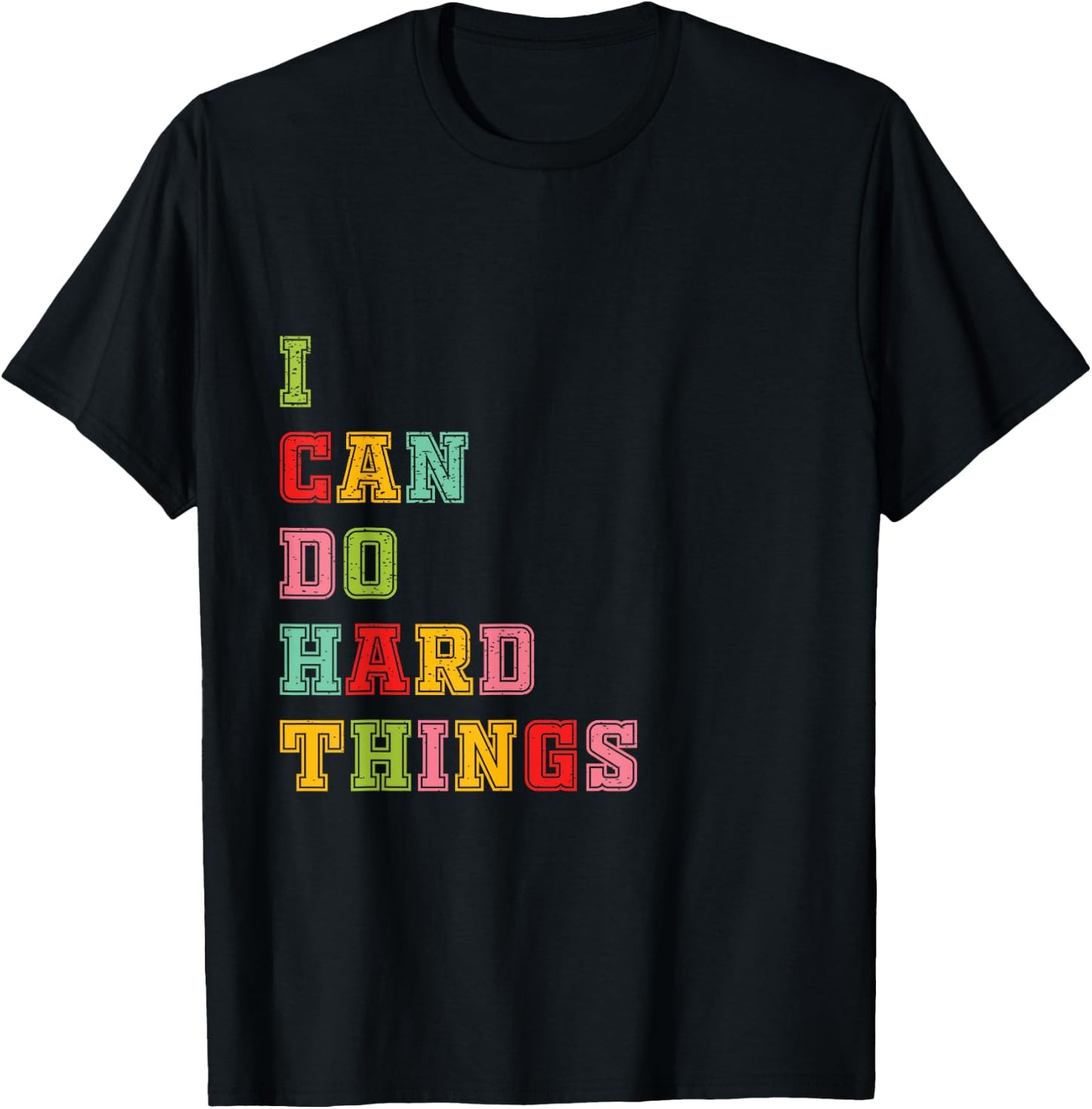I Can Do Hard Things Workout Summer Casual Tank T-Shirt - T-Shirt | Black