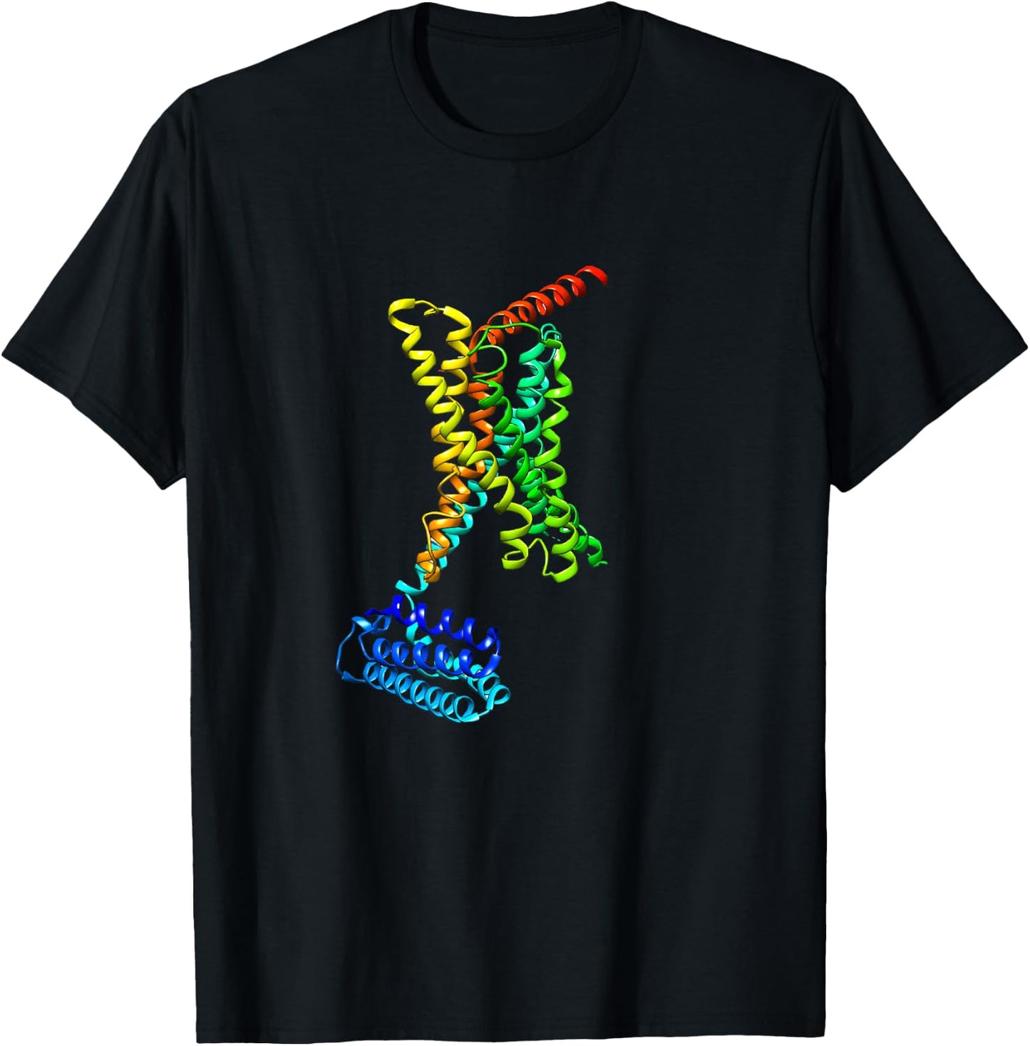 GPCR Ribbon Protein Structure For Molecular Biologists T-Shirt - T-Shirt | Black