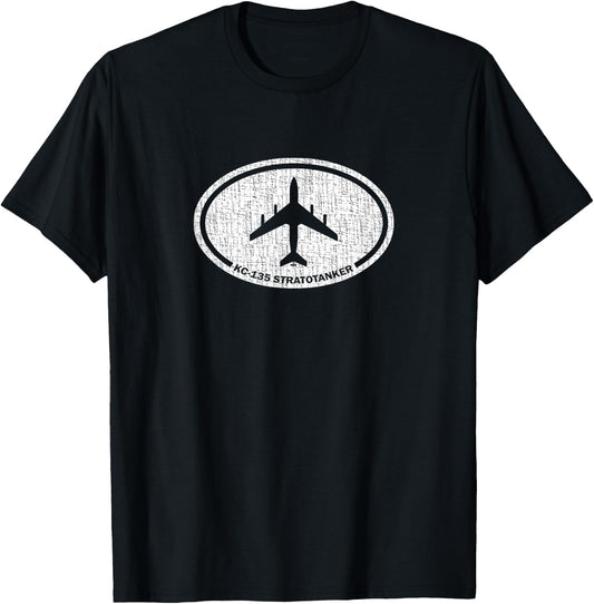 KC-135 Stratotanker Refueling Airplane - Distressed T-Shirt - T-Shirt | Black
