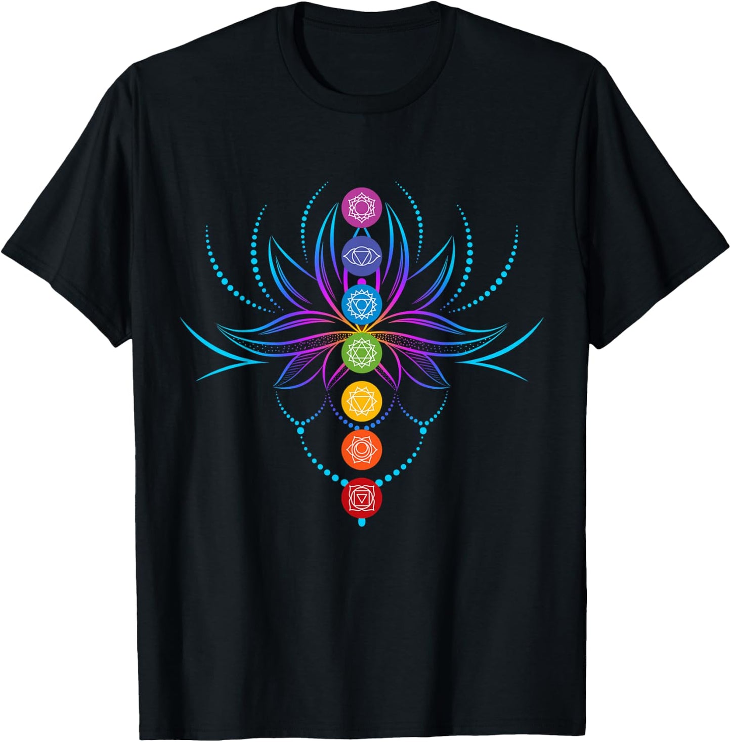 Spiritual Shirt Zen Lotus Flower Chakras Aligned Yoga Lover T-Shirt - T-Shirt | Black