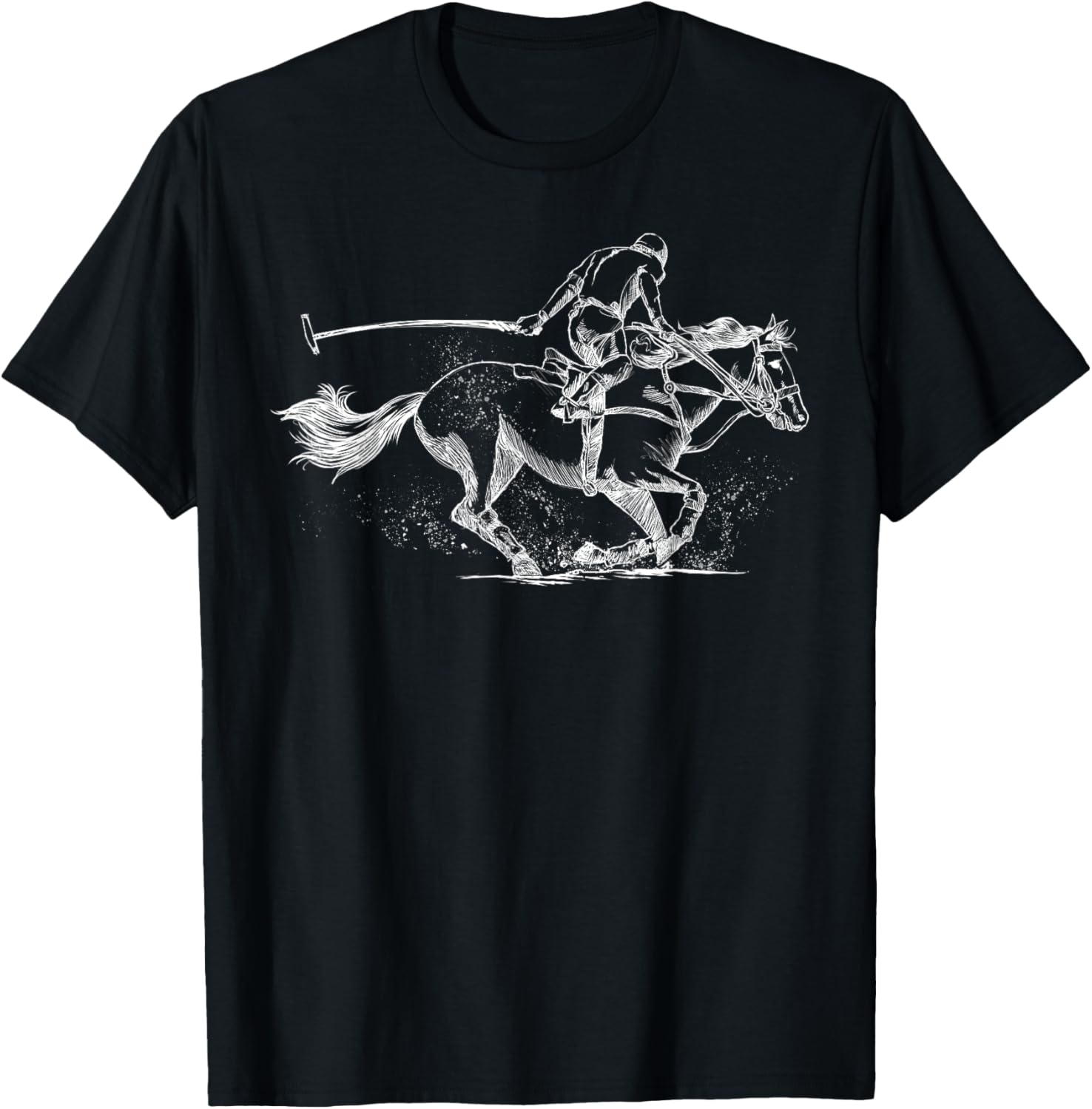 Funny Polo Player Horse Equestrian Sports Gift Women T-Shirt - T-Shirt | Black