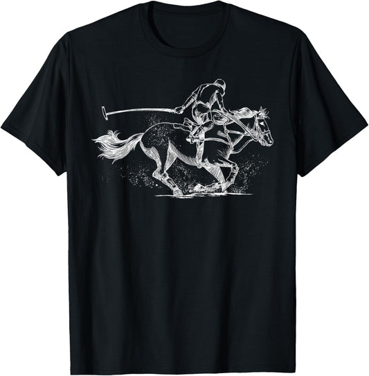 Funny Polo Player Horse Equestrian Sports Gift Women T-Shirt - T-Shirt | Black