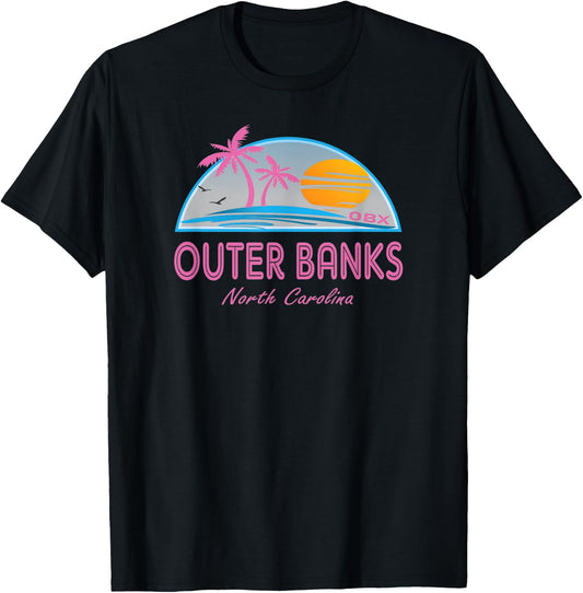 Cute Outer Banks Shirt or Men with OBX Slogan T-Shirt - T-Shirt | Black
