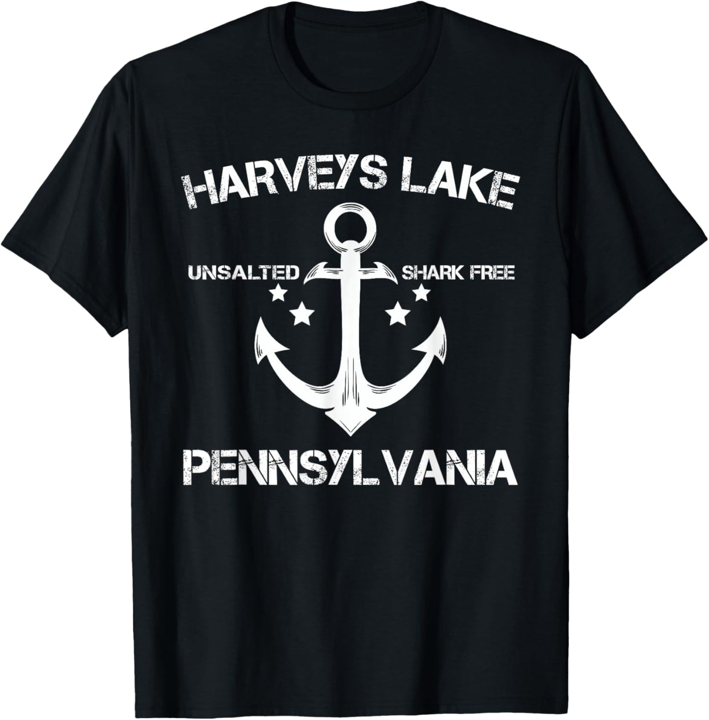 HARVEYS LAKE PENNSYLVANIA Funny Fishing Camping Summer Gift Men Women Kids T-Shirt - T-Shirt | Black