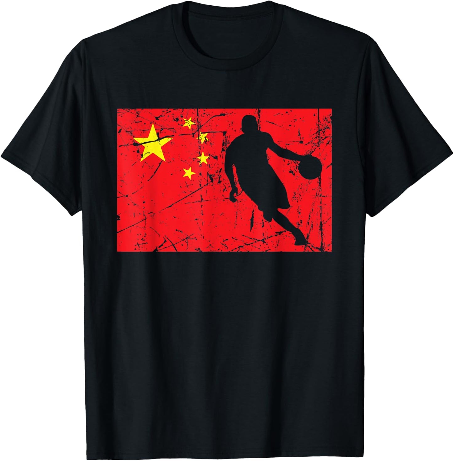 China Chinese Flag - Basketball T-Shirt - T-Shirt | Black
