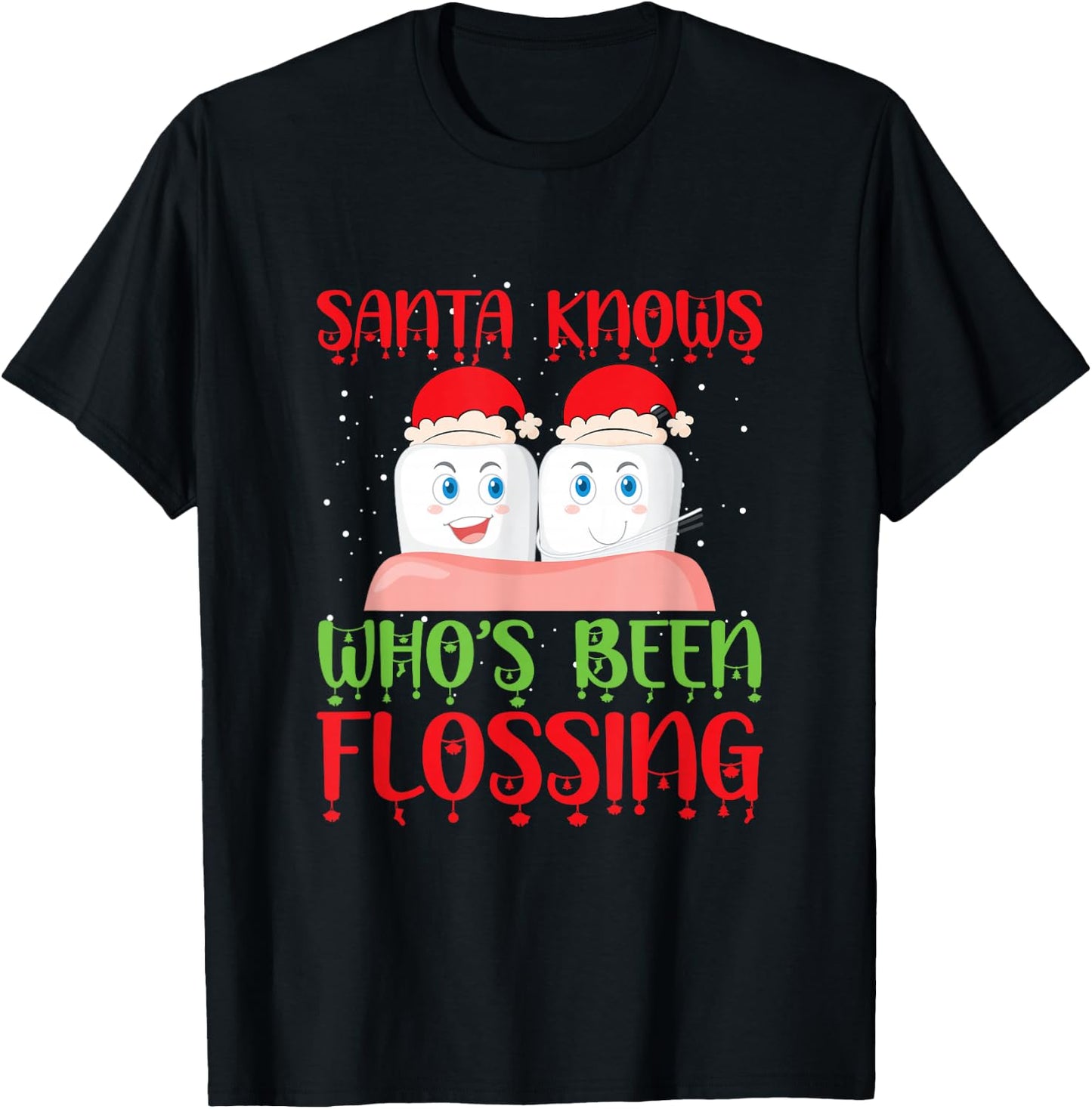 Xmas Dentist Holiday Dental Office Funny Christmas Dental T-Shirt - T-Shirt | Black